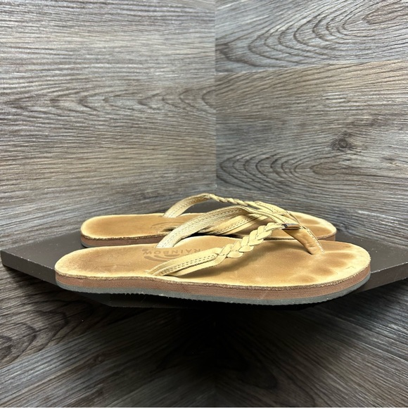Rainbow flip flops braided leather tan - Picture 1 of 7